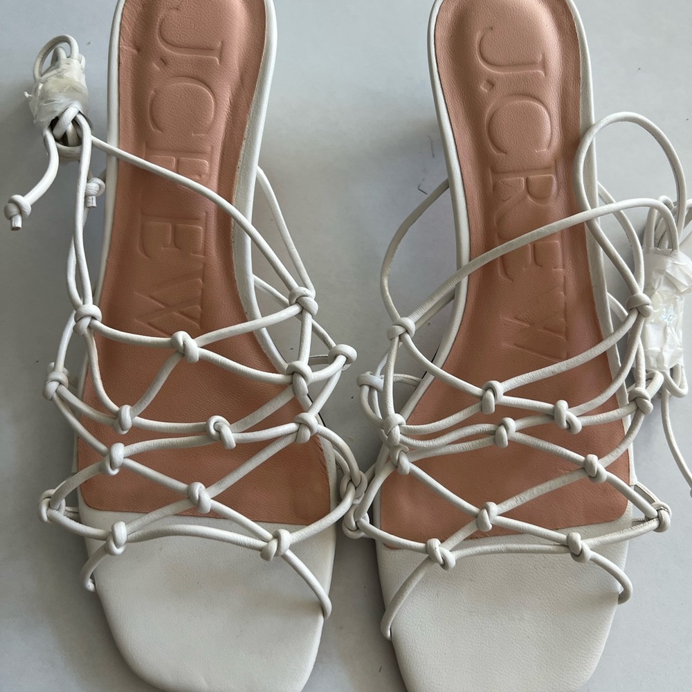 J. Crew Women's White Knotted Sandals